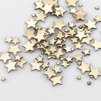 100pcs mixed size wood star crafts natural unfinished wooden star cutouts blank wooden crafts pieces wood diy scrapbook party