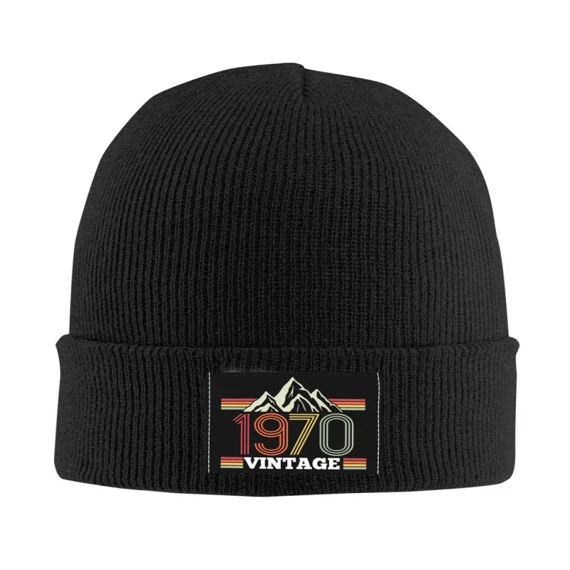 

Ретро 1970 шапочки облегающие шапки зимняя теплая вязаная шапка для мужчин и женщин крутая взрослая 52-й день рождения шляпа шапки уличная Лыжная шапка