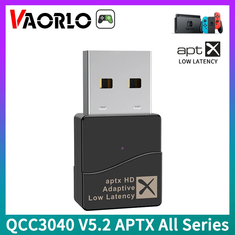 

Bluetooth 5,2 аудио передатчик QCC3040 с микрофоном Вызов 16 бит 40ms низкая задержка aptX LL HD адаптивный ключ игра беспроводной адаптер