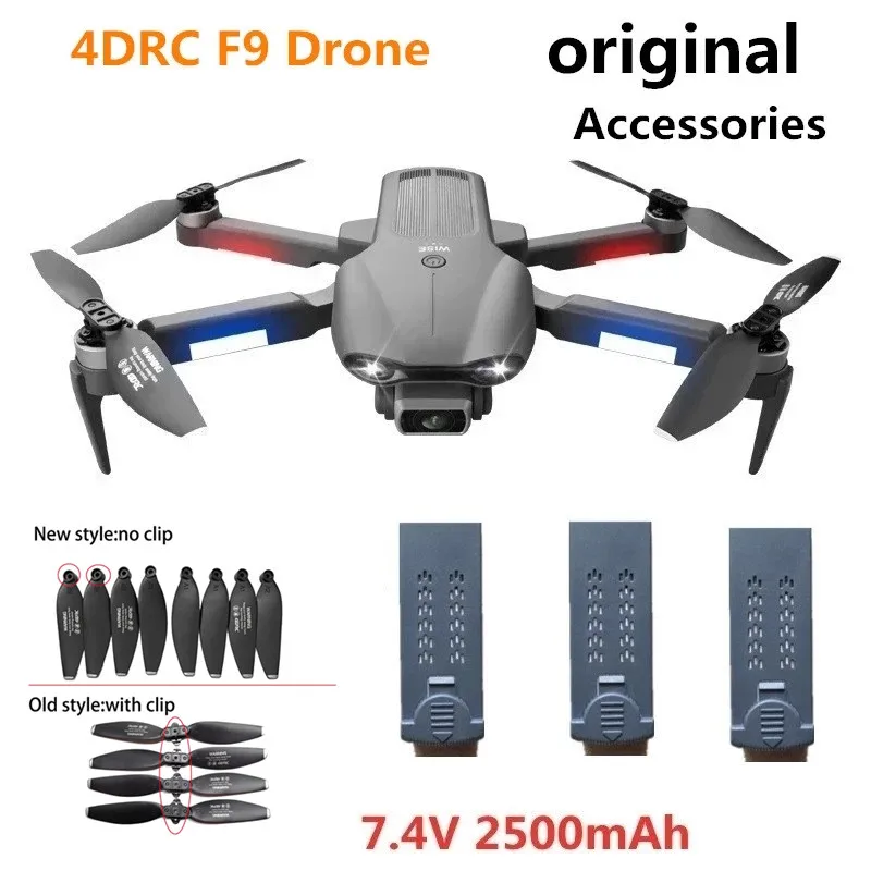 

4DRC F9 Drone Propeller Blades Maple Leaf Battery 7.4V 2500mAh 4D-F9 Drone Battery Spare Parts F9 GPS Drone Accessories