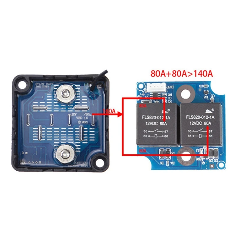2 комплекта цифровой дисплей прочный двойной аккумулятор Lsolator 12 В а
