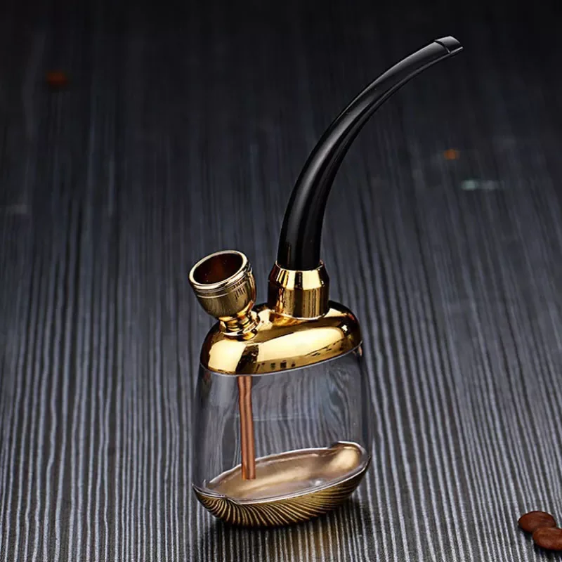 

New Popular Bottle Water Pipe Portable Mini Hookah Shisha Tobacco Smoking Pipes men Gift For Health Metal Tube Cigarette Filter
