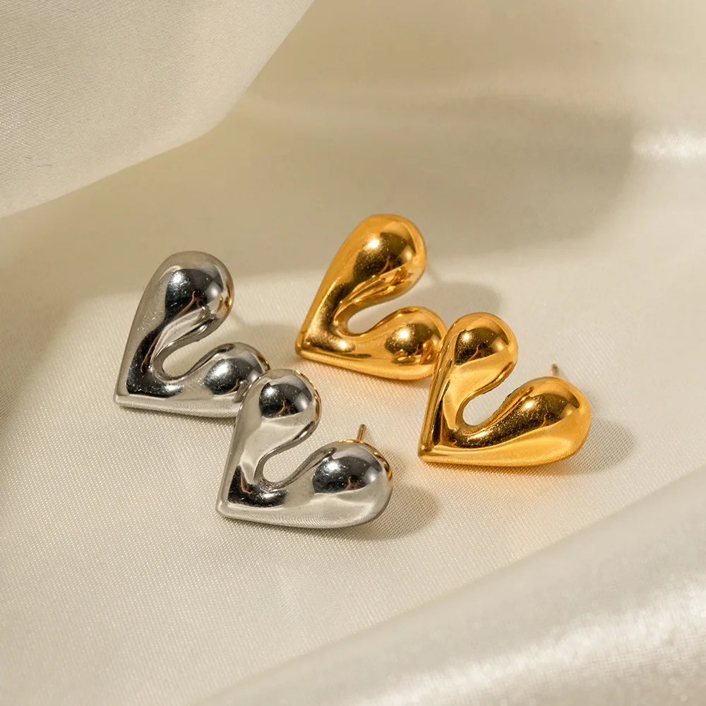 

DEAR-LIFE New personalised liquid love shaped earrings light luxury earrings jewellery for women