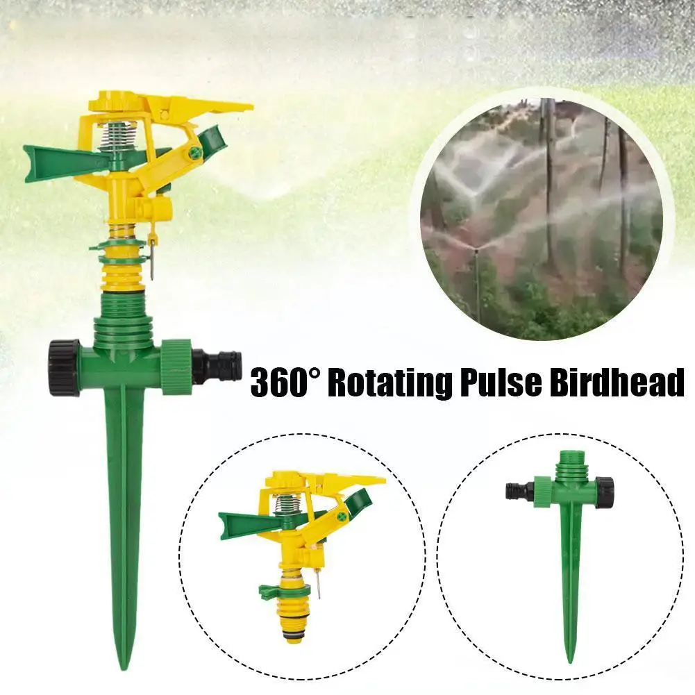 

360 Degree Rotating Jet Sprinklers Double Outlet Rocker Irrigation Thread Garden Nozzles 1/2" Agriculture Sprinklers Male J9F4