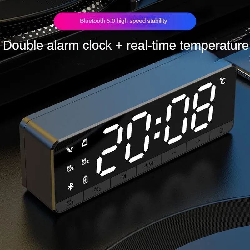 

Compact Mini Bluetooth Speakers with Alarm Clock Function for Home Bedroom