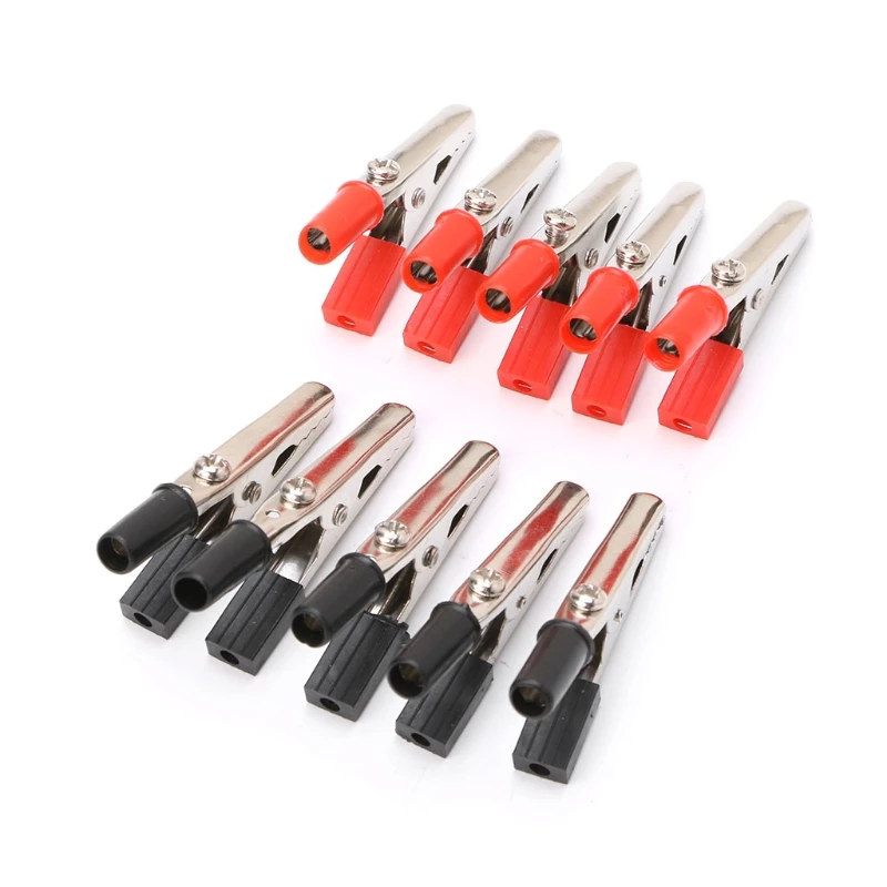 

2022 New 10X Insulated Crocodile Clips Plastic Handle Cable Lead Testing Alligator Clamps