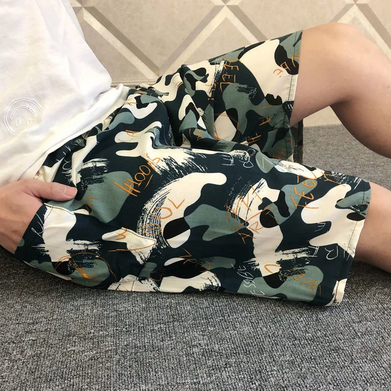 

Летние Ультратонкие мужские хлопковые шелковые вискозные большие трусы, пляжные брюки, домашние хлопковые шорты с удобрениями