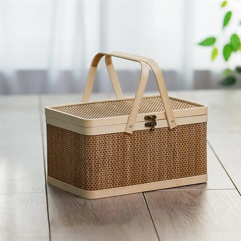 

Basket Wicker Picnic Baskets Storage Woven Servingfruit Pantry Flower Rattan Candy Seagrass Willow Countertopeasterheartsmall
