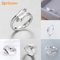 simple leaves open rings women men fashion hug couple rings muscle arm hugging finger ringe creative design modern jewelry gifts