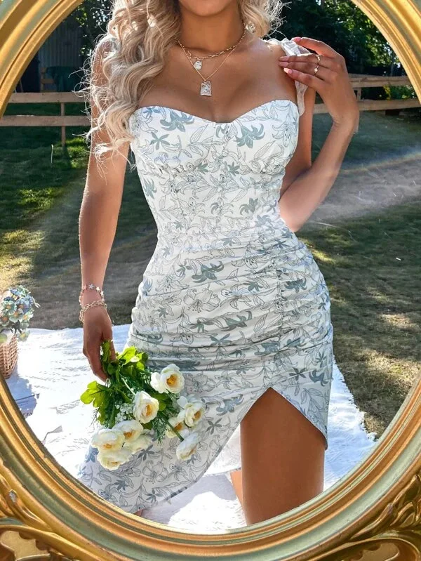 

Мини-платье SSCL женское с открытой спиной, элегантное роскошное вечернее платье с разрезом, сарафан, Дамская одежда