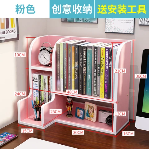 Простые настольные полки для книг, детская книжная полка, Студенческая настольная полка, маленькая офисная полка для хранения для маленьких детей - изображение