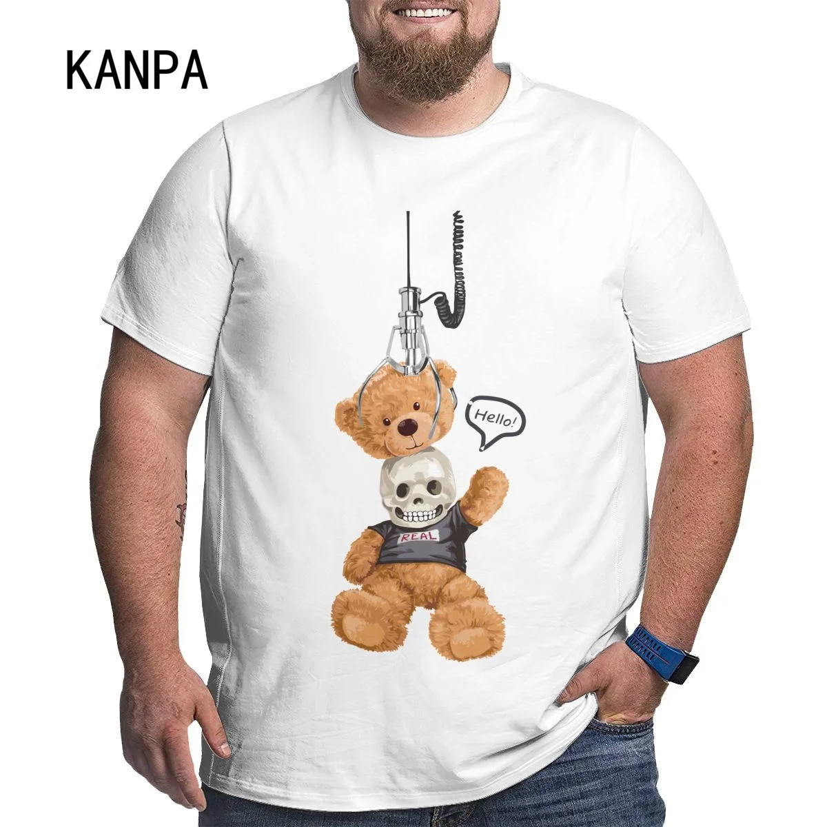 

New Fashion Brand Gym Tees Tops Fitness Mens Oversize T Shirt Outdoor Hip Hop Streetwear Loose Short Sleeve Bear White tee 6xl