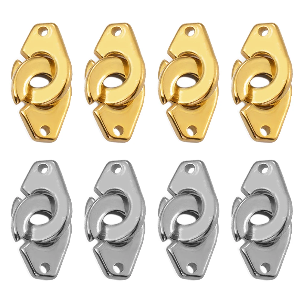 5pcs/lot Stainless Steel Double Hole Handcuffs Connector Charms Pendant for Necklace Bracelet DIY Jewelry Making Accessories