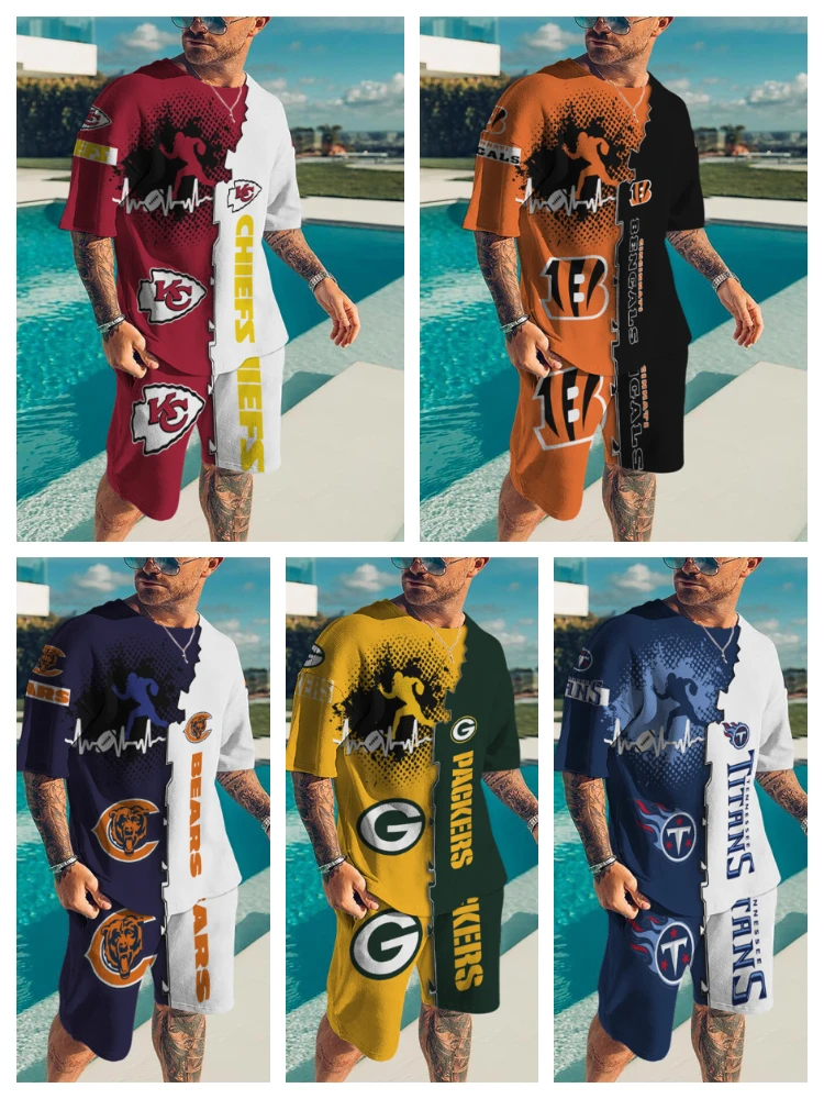 

New Men Tracksuit 2 Piece Set Summer Oversized T Shirt Sets O Neck 3D Printed Fashion Casual Shorts Harajuku Clothes Streetwear