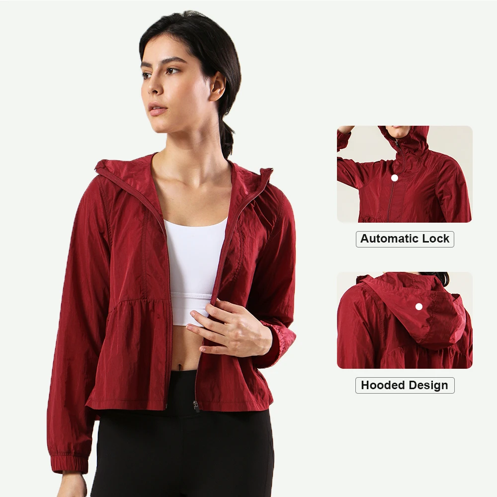 Outdoor Sunscreen Jacket Anti Ultraviolet Skin Protect Running Hoodie Sun Proof ClimbingWear Full Length Zipper Yoga Sports Top