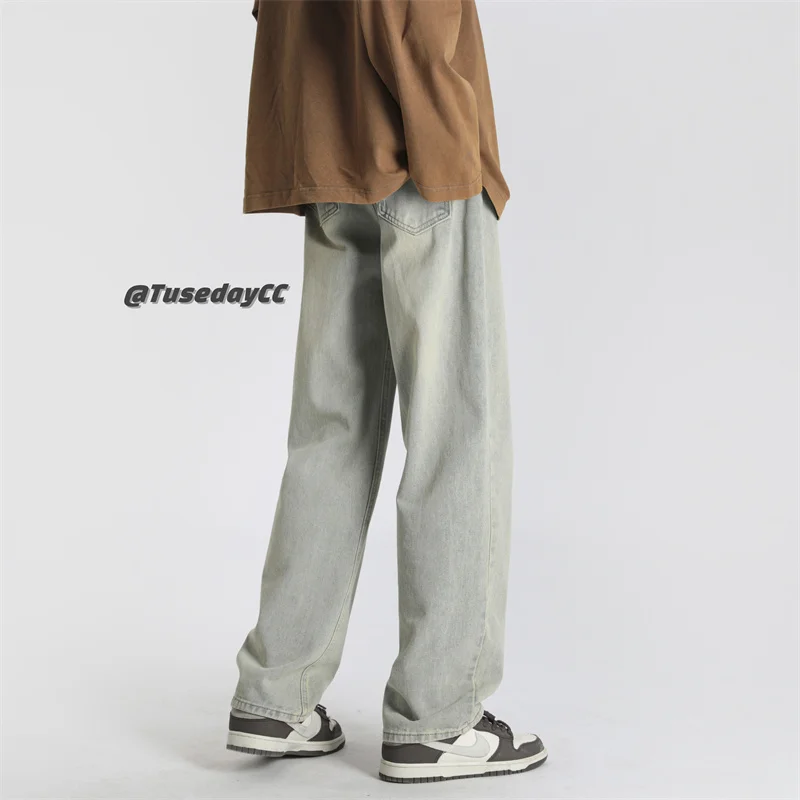 Spring And Summer Jeans Men's Slim Fit Fashion Casual Straight Jeans Men Streetwear Hip-hop Denim Pants Mens Trousers M-2XL