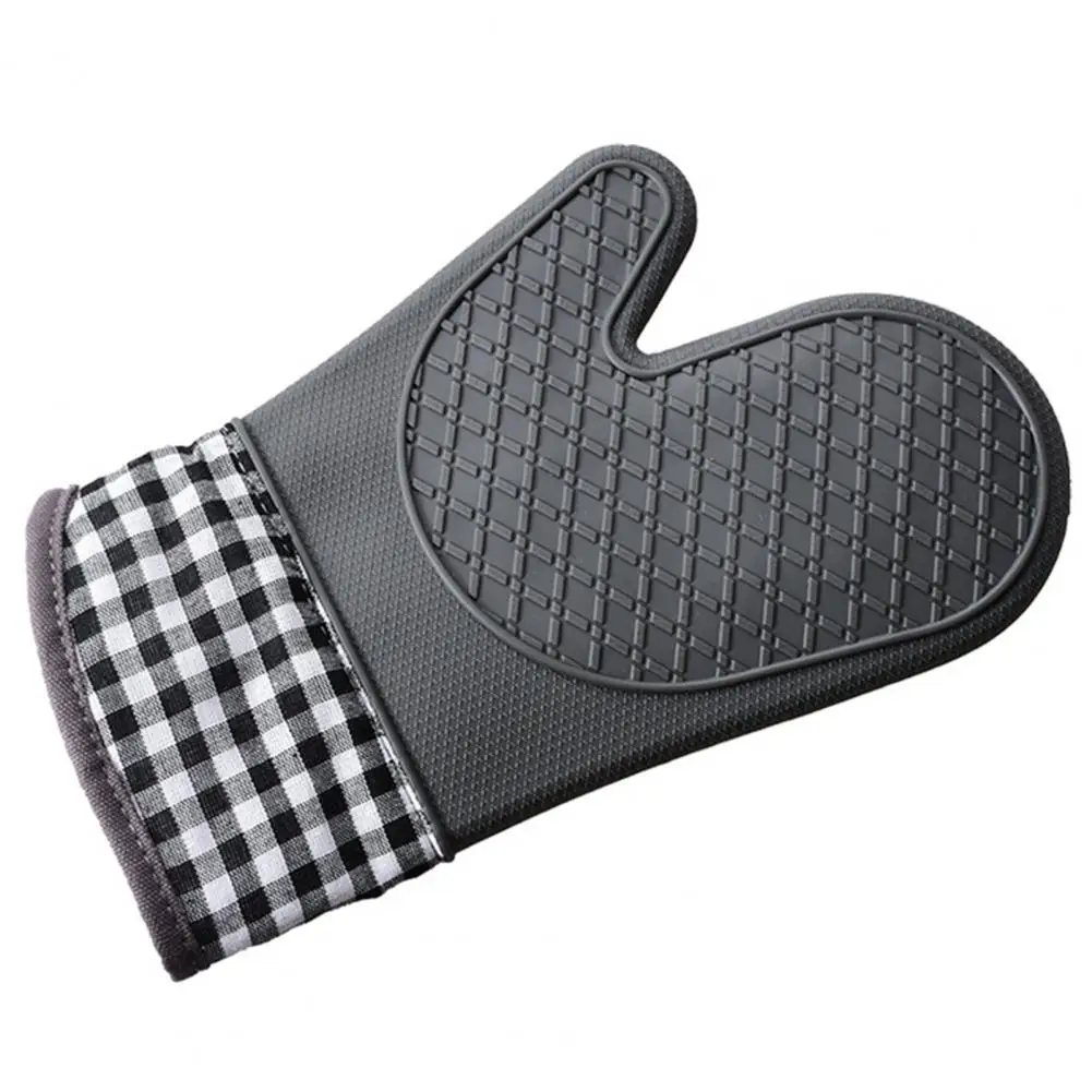 

1Pc Durable Baking Glove Non-slip Microwave Mitten Stain-proof Silicone Microwave Mitten Hands Protection