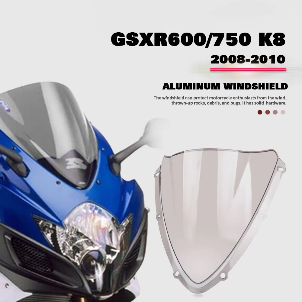 

FOR SUZUKI GSXR600 GSXR750 K8 K9 2008 2009 2010 GSXR 600 750 Motorcycle Windshield Double Bubble Spoiler Windscreen Deflector