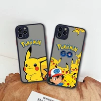 pokemon pikachu ash ketchum phone case for iphone 13 12 11 pro max mini xs 8 7 plus x se 2020 xr matte transparent cover