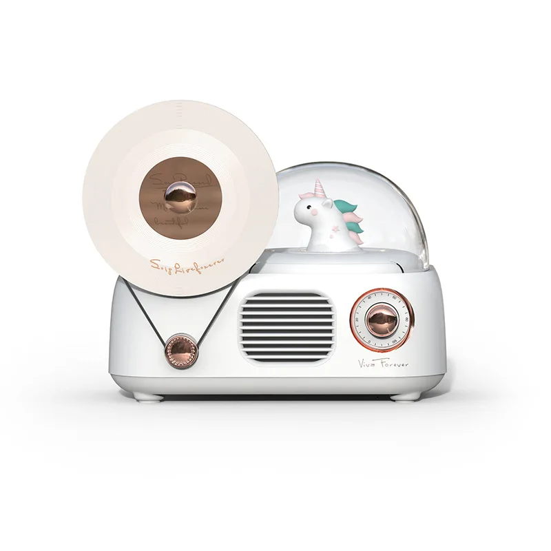 

Creative gift retro vinyl wireless subwoofer mobile phone computer portable mini aromatherapy night light bluetooth speaker