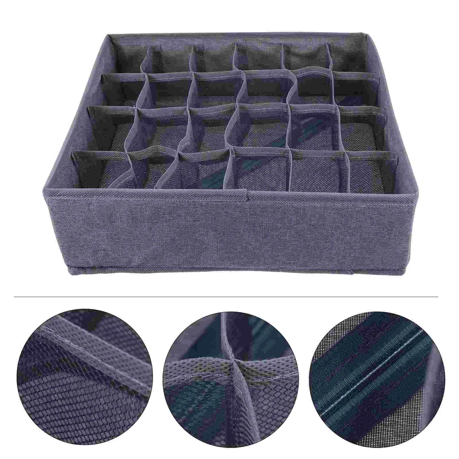

2 Pcs Socks Box Storage Tray Classified Organizer Drawer Grids Container Bin