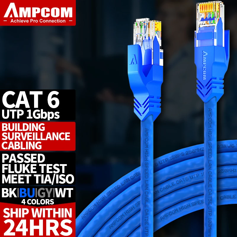 

1614 Ampcom Kat 6 Cat6a Ethernet кабель, Интернет-сеть Lan патч-корды, высококачественный компьютерный кабель Rj45 разъемы