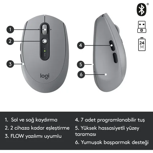 

Logitech M590 Multi-Device Silent Wireless Mouse-Gray