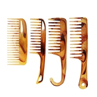 retro double sided oil comb amber wide tooth styling comb curved hook handle comb mens back hair comb hair styling tools
