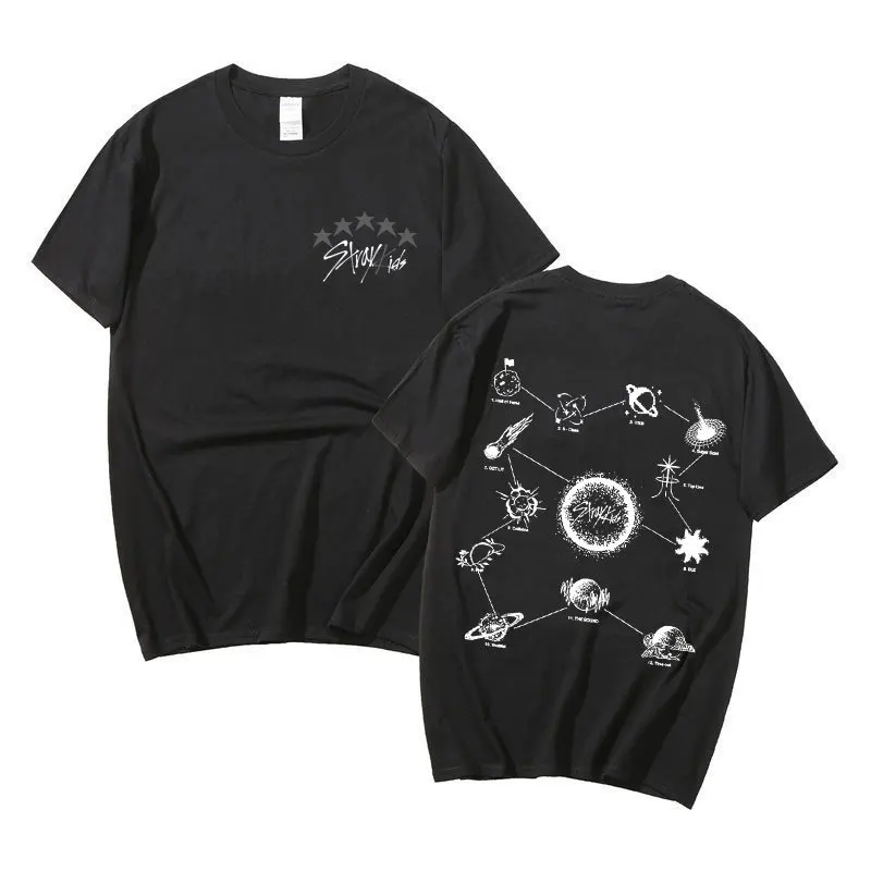 

Kpop 2023 New Stray Kids 5-STAR HYUNJIN Man/Women Harajuku T-shirt Round Neck Short Sleeve Casual Unisex Streetwear COTTON Top