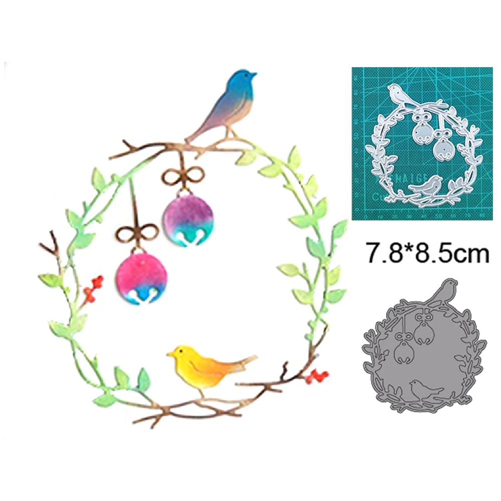 

Two little birds leaf Metal Cutting dies Scrapbook Template DIY Photo Album Card Decoration Embossing Folder Cutting Tool Mould