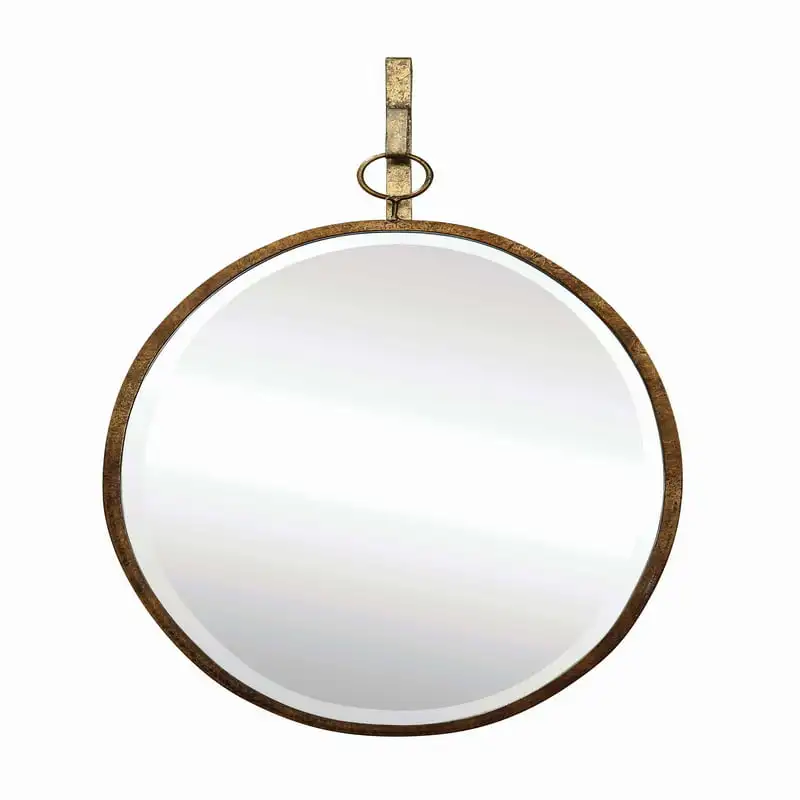 

Настенное зеркало с состаренной металлической рамой и подвесным кронштейном (набор из 2 штук), винтажное зеркальное круглое зеркало, настольное зеркало Boho h