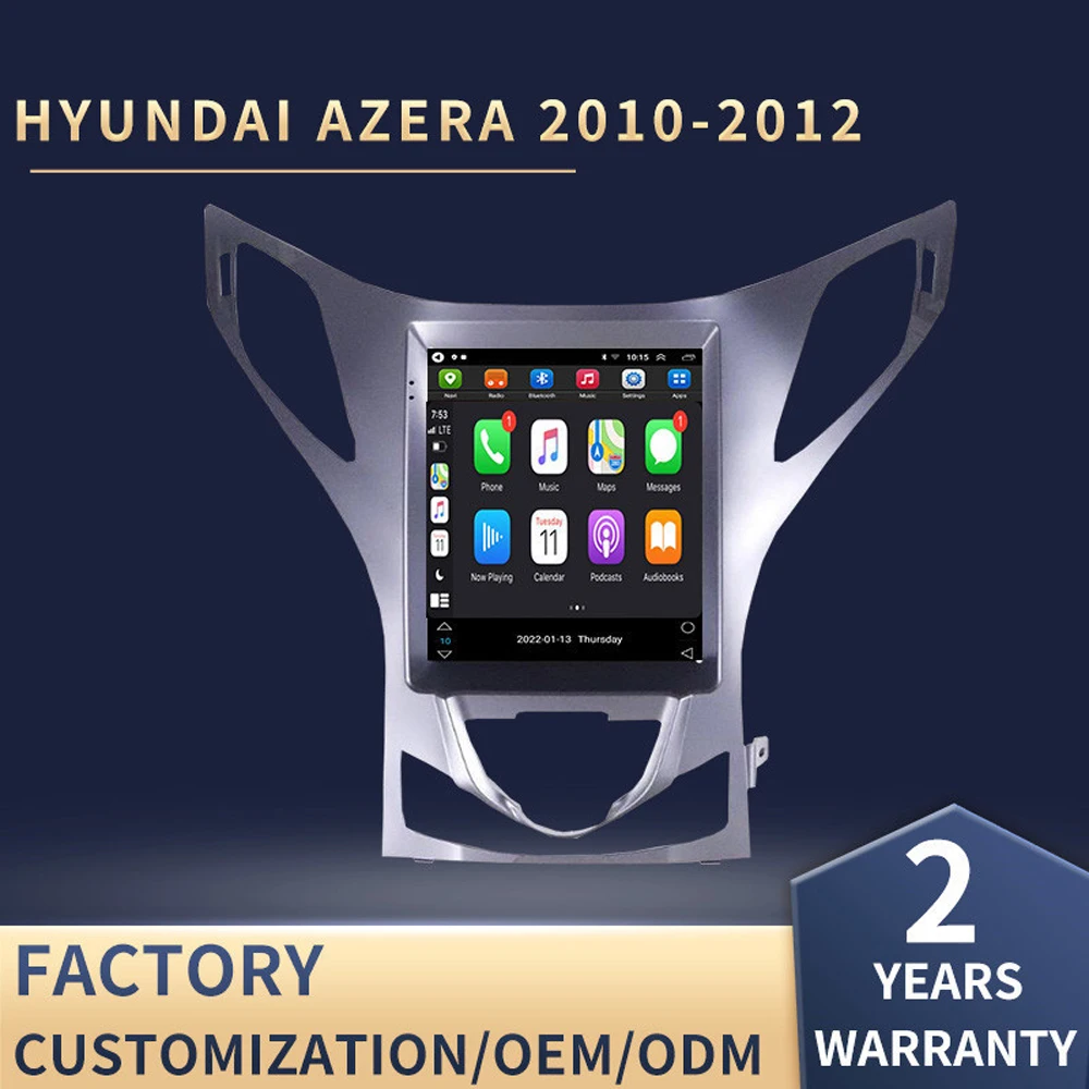 Tesla вертикальный экран для Hyundai Azera 2011 2012 Carplay Автомагнитола мультимедийный