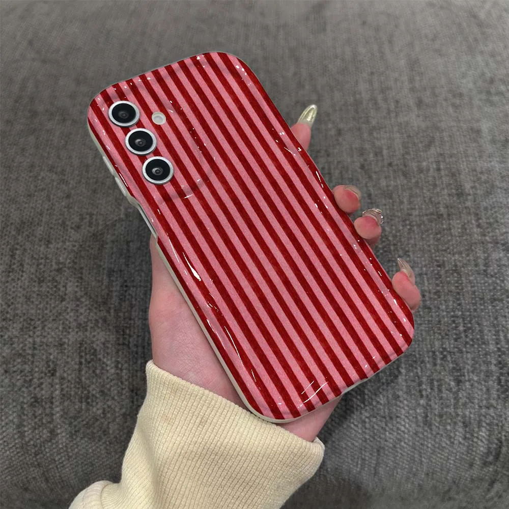 Фото Модный минималистичный чехол с полосками для Samsung Galaxy A56 A55 A54 A51 A25 A15 A06 A05, чехол Feilin Wave Oil для телефона №3