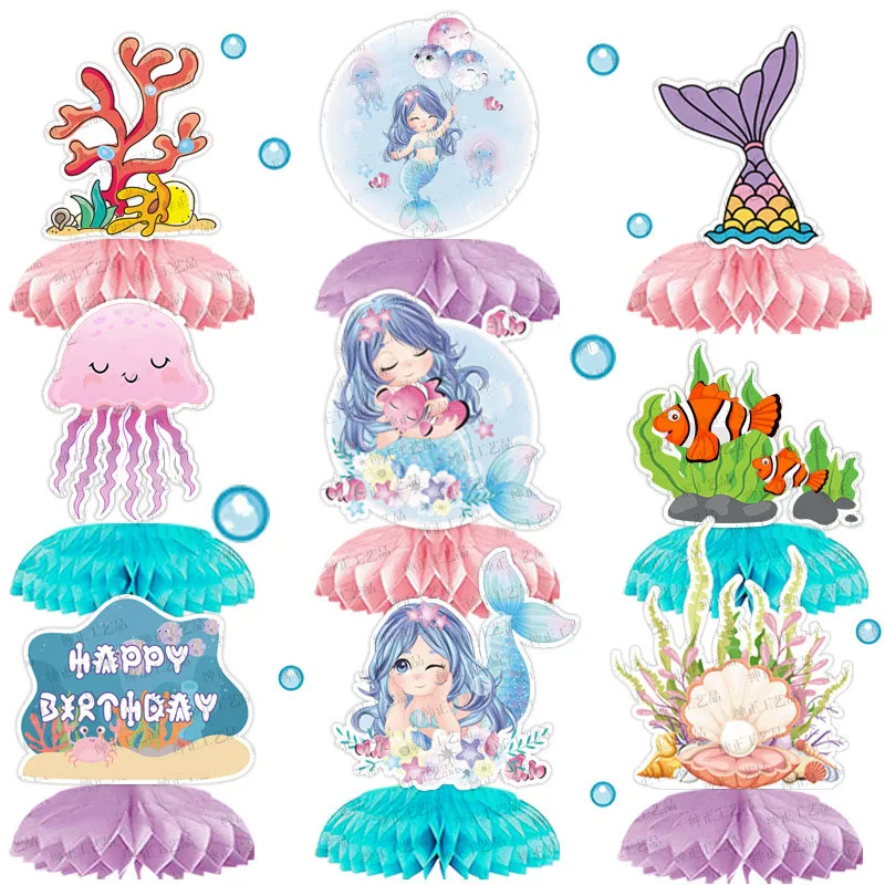 

9 шт., бумажные вееры в виде русалки