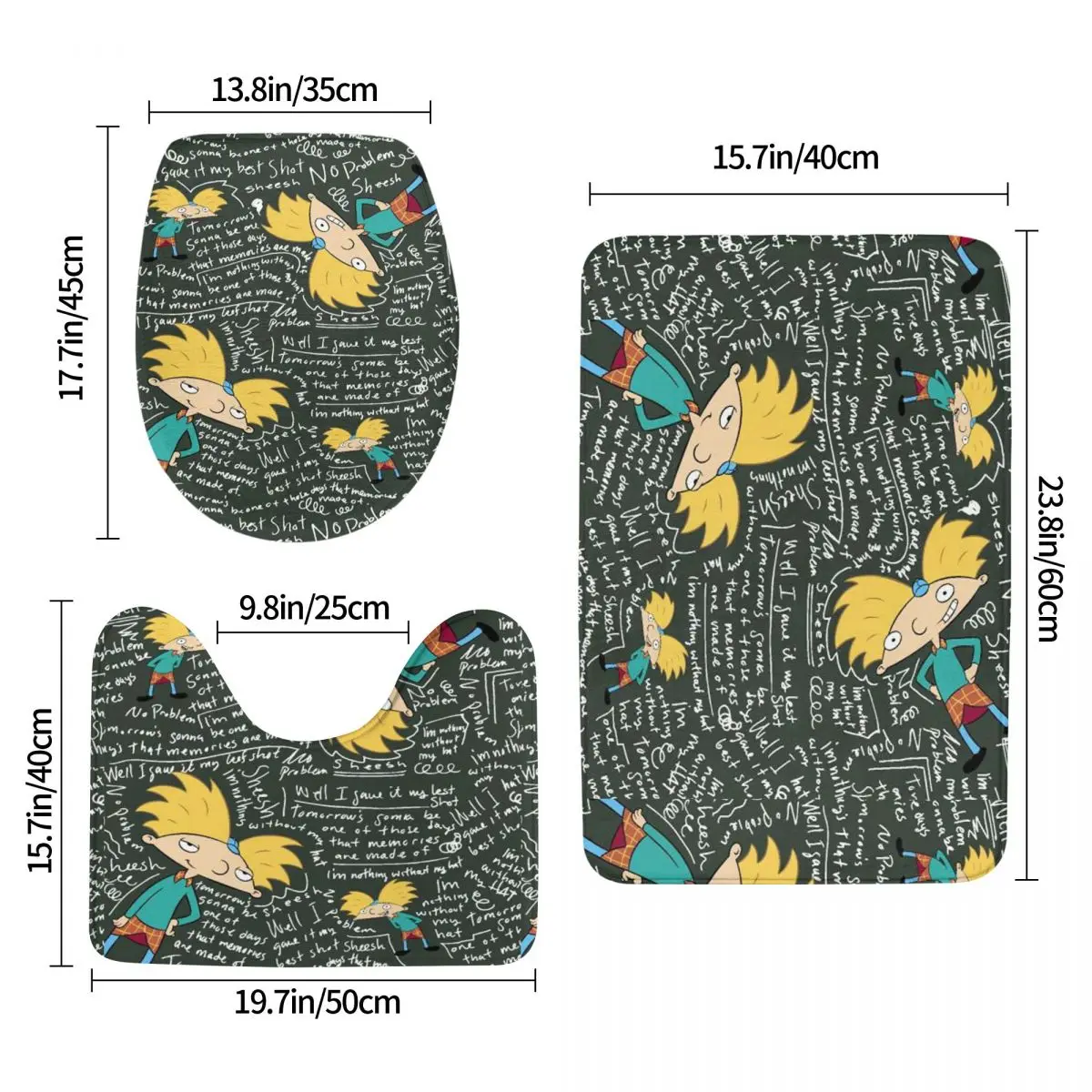 На заказ Hey Arnold аниме анимация 3-х предметный набор ковриков для ванной комнаты