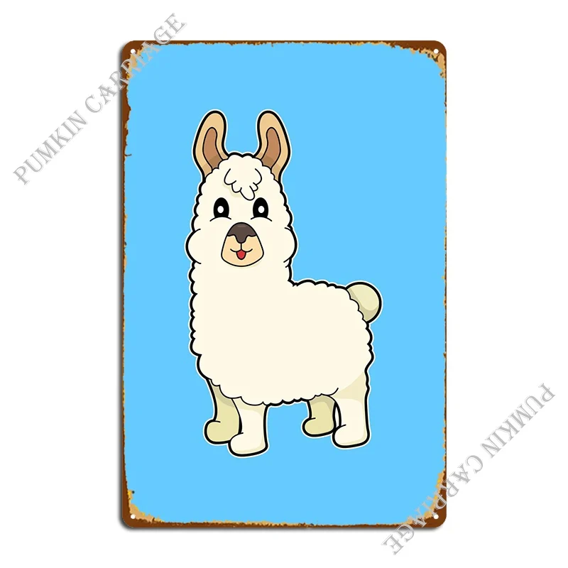 

Lama Alpaca Fluffy Funny Metal Sign Club Wall Decor Cave Retro Tin Sign Poster