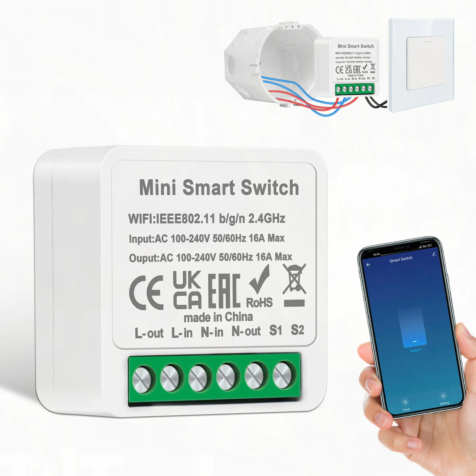 

Tuya Mini Wifi Smart Switch DIY 16A 2way Home Remote Control Timer Automation Breaker Support Alexa Google Home Alice Smart Life