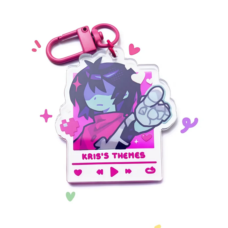 Фото Акриловый брелок De1tarune Kris Susie с персонажем игры, музыкальным плеером и фоторамкой, подвеска для рюкзака, подарок для фанатов игр №2
