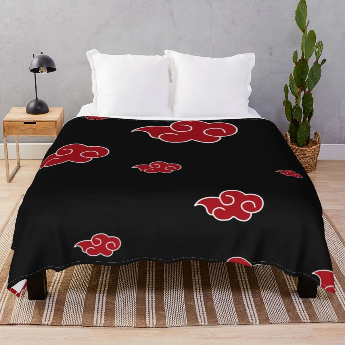 Anime Red Cloud N.a.r.u.t.o Blankets Fleece Plush Decoration Lightweight Throw Blanket for Bedding Sofa Travel Office