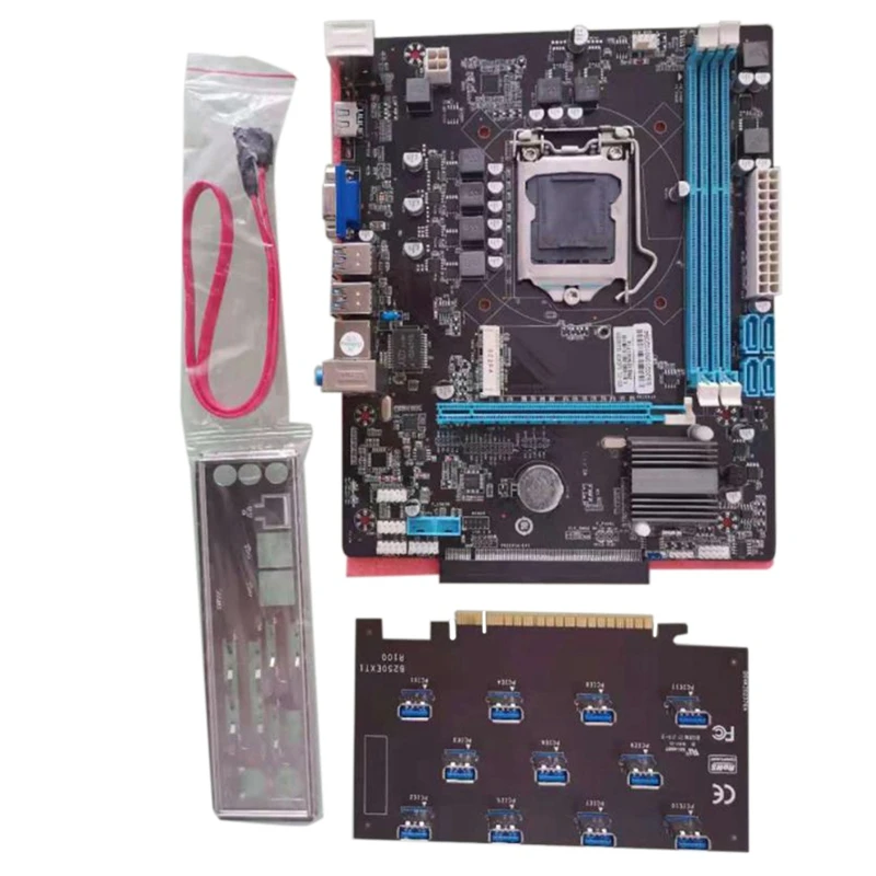

Материнская плата B250 BTC для майнинга 2XDDR3 32G 2133 МГц ОЗУ 12xpcie на USB3.0 слот GPU LGA1151, материнская плата для компьютера для майнинга BTC