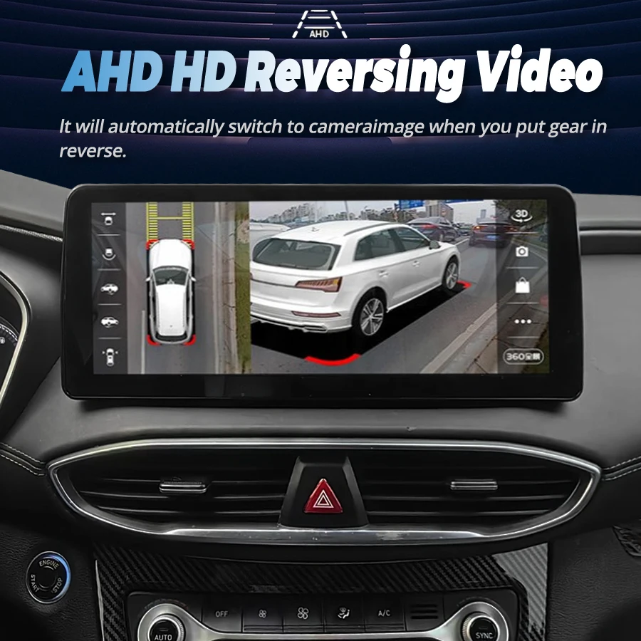 Фото 12,3-дюймовый IPS-экран Android 14, музыкальная стереосистема для HYUNDAI Santa Fe 2019-2021, GPS CarPlay, навига, мультимедийный видеоплеер, Bluetooth №3