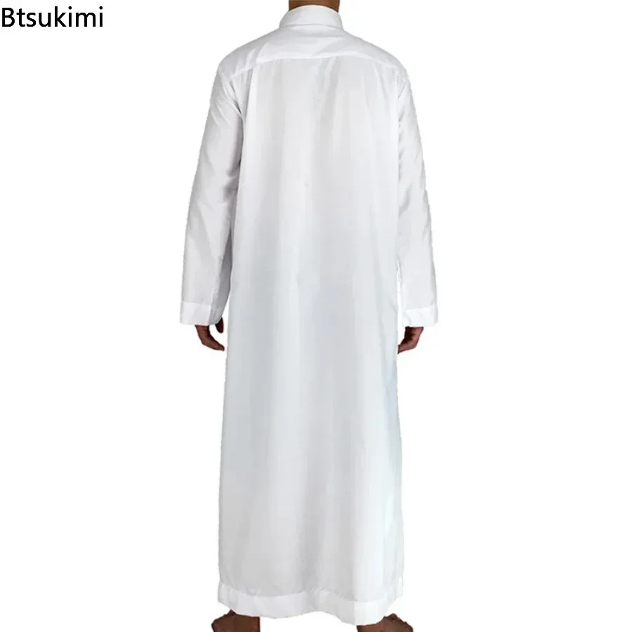 Islamic Clothing Men Length Long Sleeve Loose Muslim Saudi Arabia Pakistan Kurta Costumes Dress Kaftan Thobe