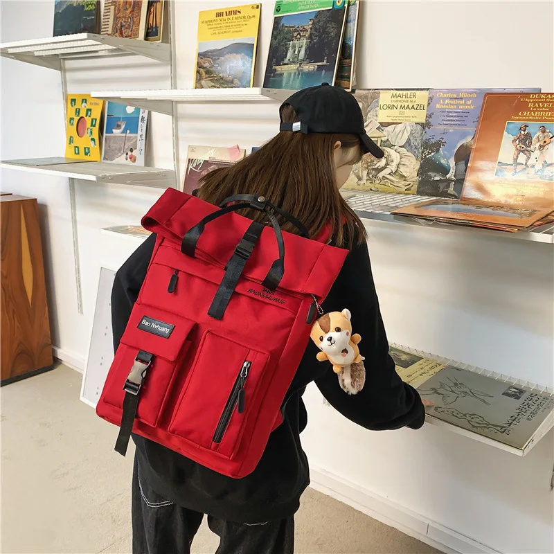 

Women Canvas Backpack Large Capacity Waterproof Travel Trend Cool Backpacks Fashion School Backpack for Teenager Big Bag Men
