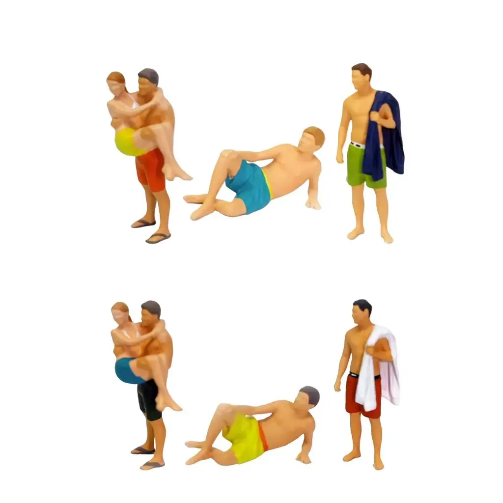 

3 Pieces 1/64 Pool Figures Figures S Scale Sand Table Layout Decoration Desktop Ornament DIY Projects Hand Painted Figurines