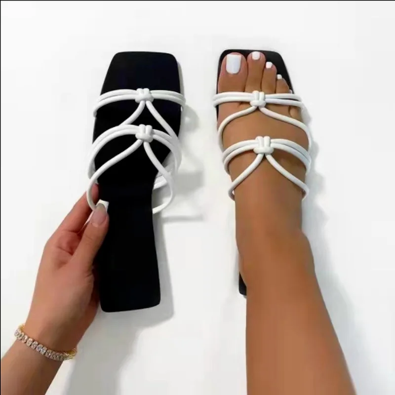 

Новинка 2022, женские летние шлепанцы на шнуровке, тапочки для улицы, пляжа, шлепанцы, летние модные удобные мягкие Тапочки