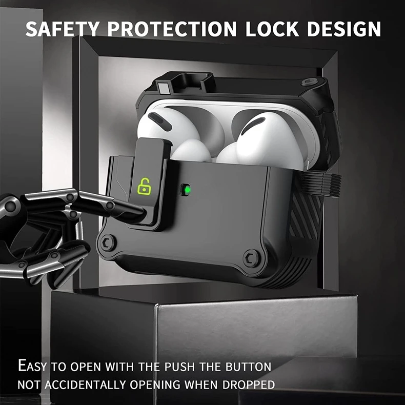 Для AirPods Pro 2 противоударный чехол с замком для Airpods 3 3rd чехлы 2-го поколения Pro2 Air Pods