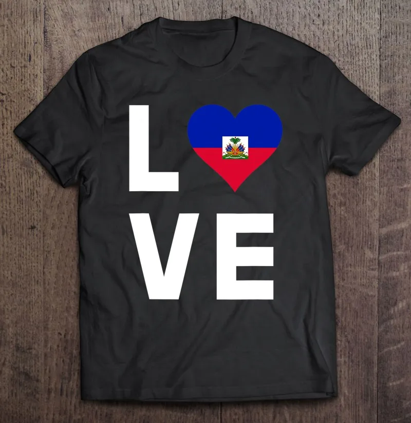 

Футболка для мужчин и женщин с надписью «Я люблю Гаити»