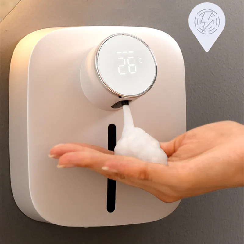 

Bathroom Automatic Foam Liquid Soap Dispenser Washroom Wall-mounted Sensor Touchless Hand Sanitizer Inductive Soap Dispenser New