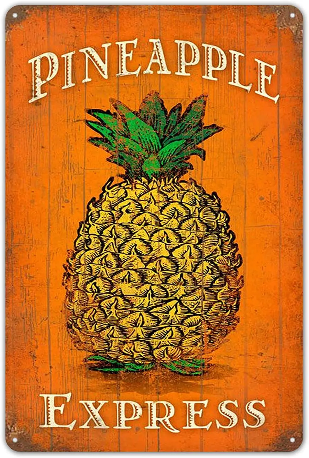 

Sarcarse Tin Signs Vintage Pineapple Express Metal Sign Poster Plate for Cafe Room Pub Restaurants Home Shop Wall Decor 8 x 12