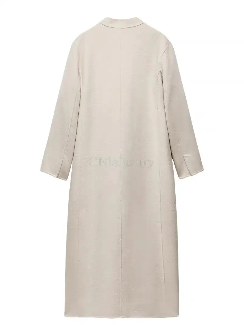 CNlalaxury 2024 Осень-Зима Женское Новое однотонное модное простое длинное шерстяное